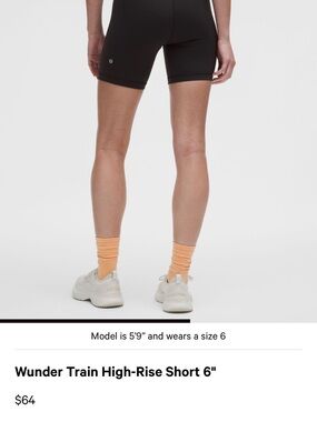 lululemon Wunder Train High-Rise Shorts - Black 6 inch seam